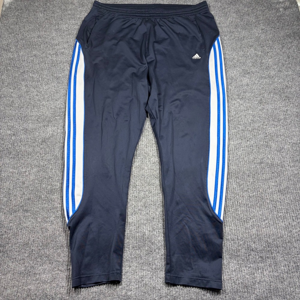 Adidas Sweatpants Men's XL Navy Side Stripe Athletic Track Performance AZ8001